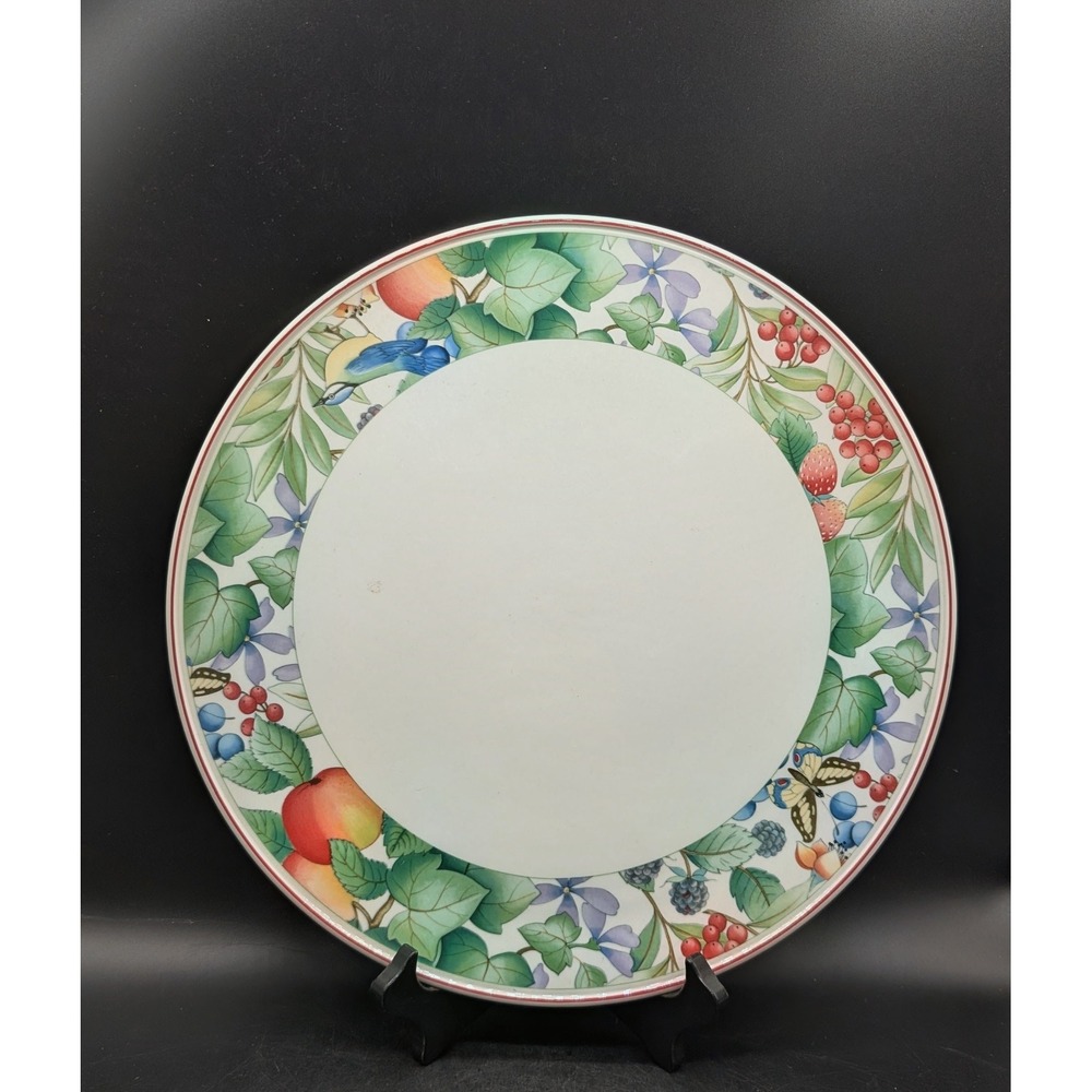 Villeroy & Boch Catalina Chop Serving Plate 12.25" Round Platter Fruit Bird